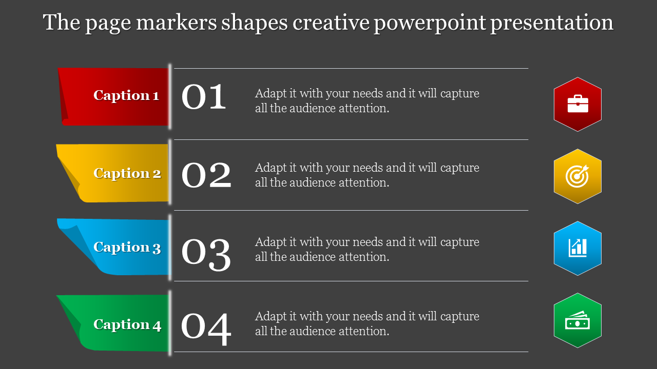 creative powerpoint presentation-The page markers shapes creative powerpoint presentation